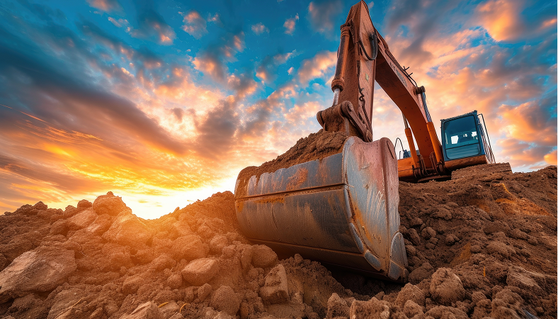excavator in mining site